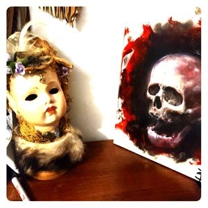 Horror paintings and animal parts